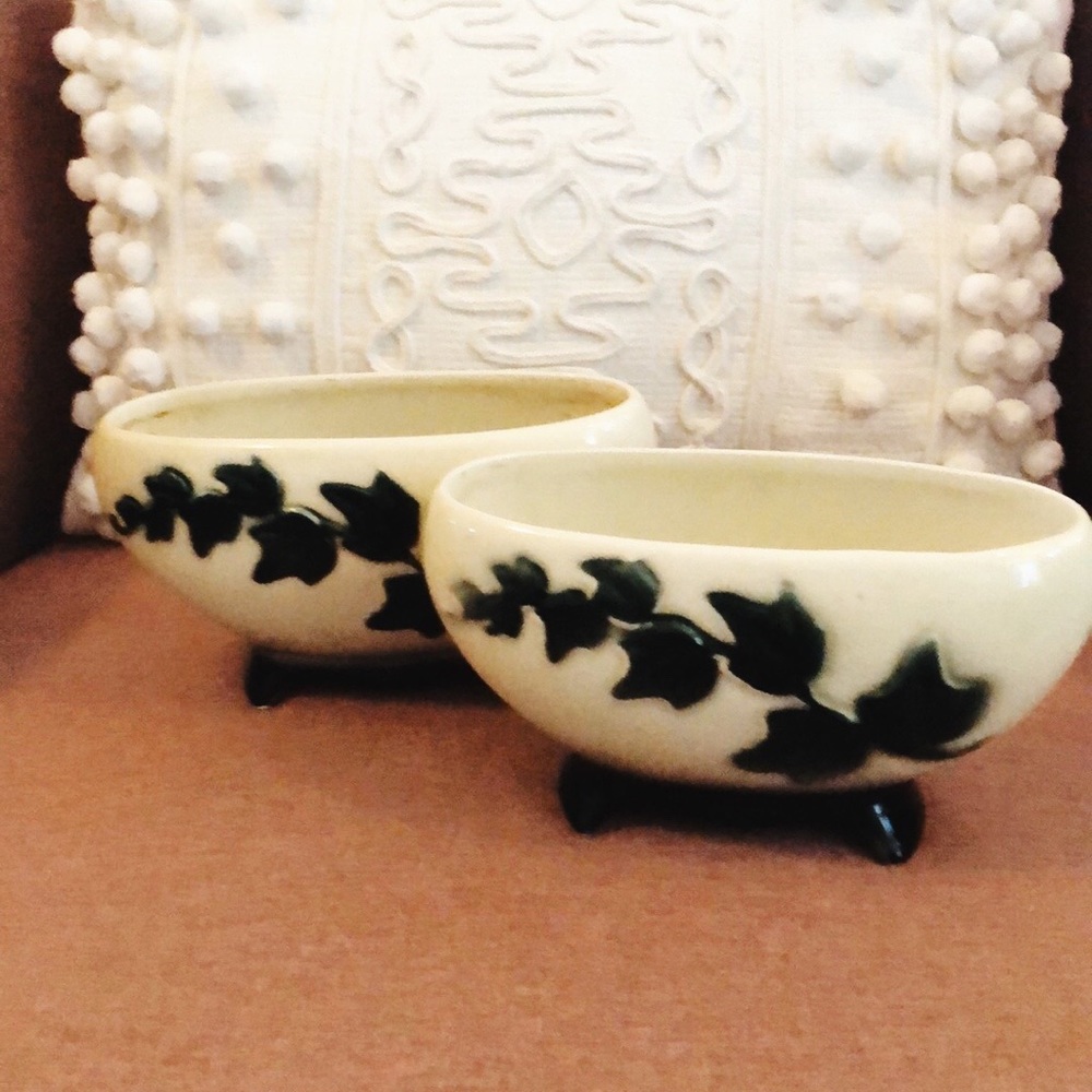 Vintage Royal Copley Ivy Planter Pair